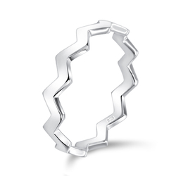 Serrated Designed Silver Ring NSR-4061